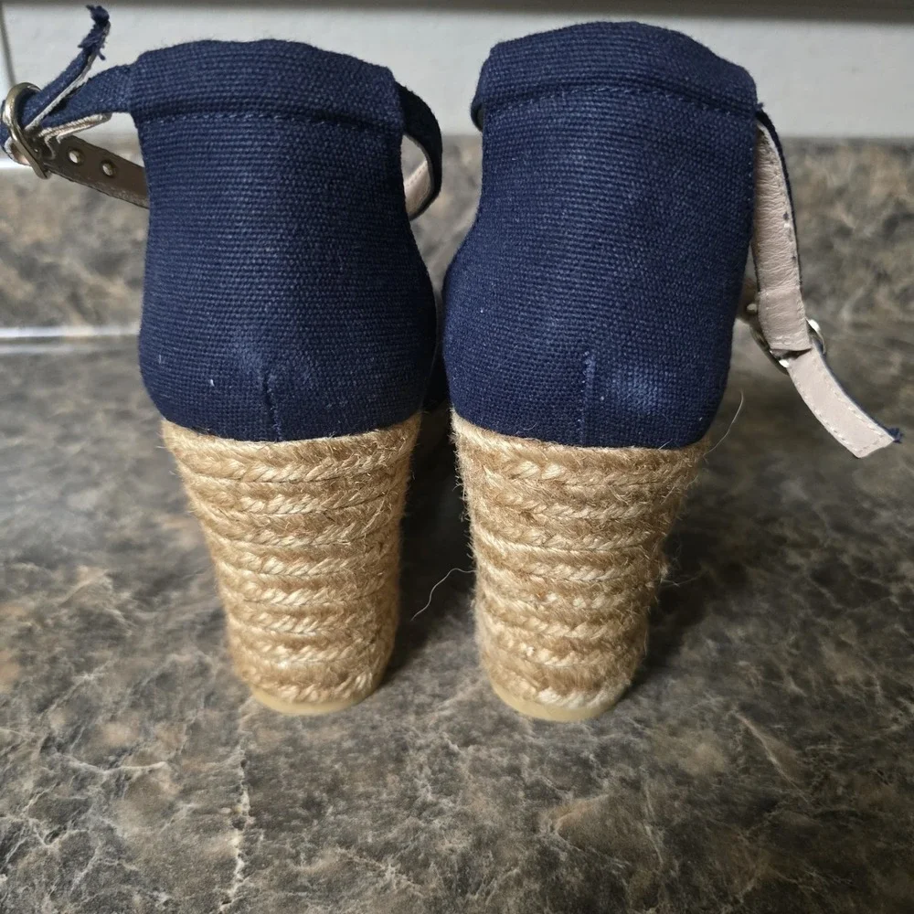 Viscata Navy Blue Low Wedge Espadrilles‎ Sandals - Size US 11.5